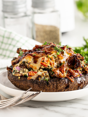 Air Fryer Stuffed Porobello Mushrooms
