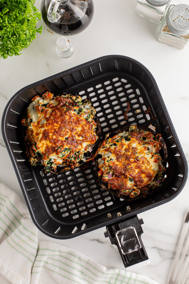 air fryer stuffed portobello mushrooms