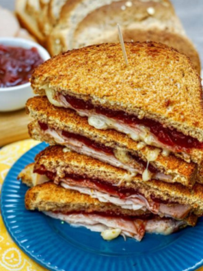Air Fryer Turkey, Cranberry & Brie Sandwiches