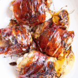 Air fryer bacon wrapped chicken thighs boneless