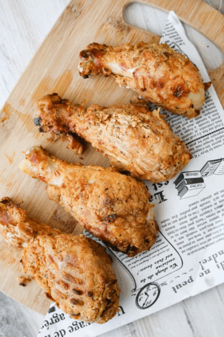 Golden, crispy Ninja Foodi fried chicken with juicy interior