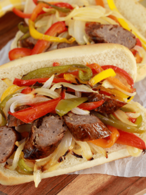 Peppers and Brats In Air Fryer