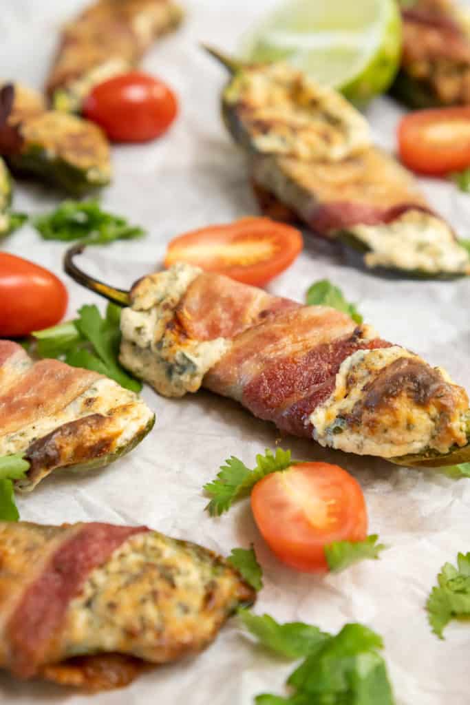 Air fried stuffed jalapeno peppers.