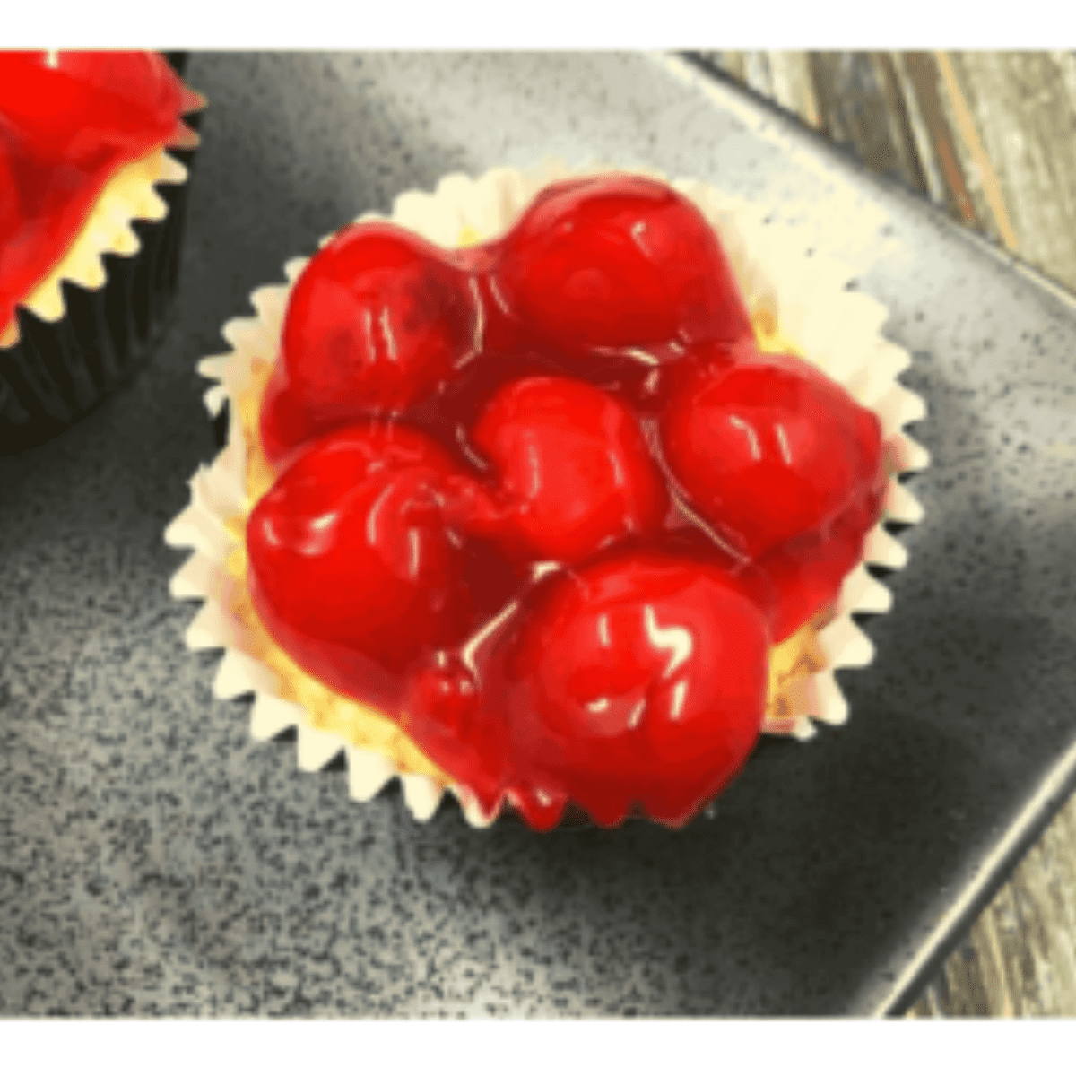 Air Fryer Cherry Cheesecake Cupcakes