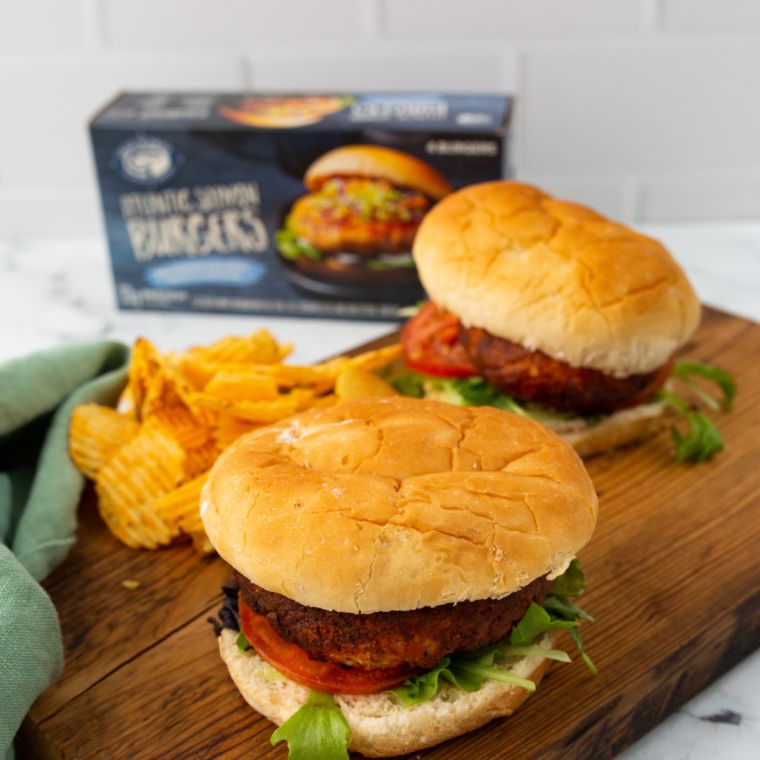 Air fryer frozen salmon patties cooked from frozen until crispy golden brown outside and tender flaky inside ready in 12 minutes for quick dinner option