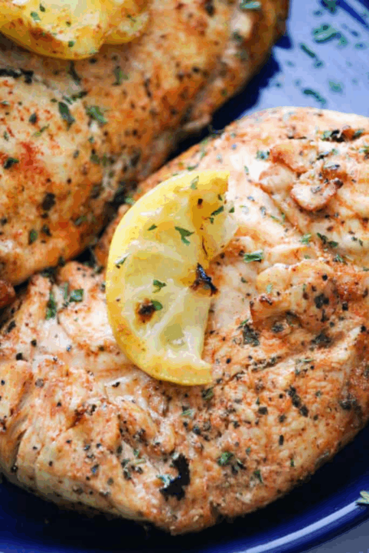 Easy Ninja Foodi lemon chicken cooked golden and juicy