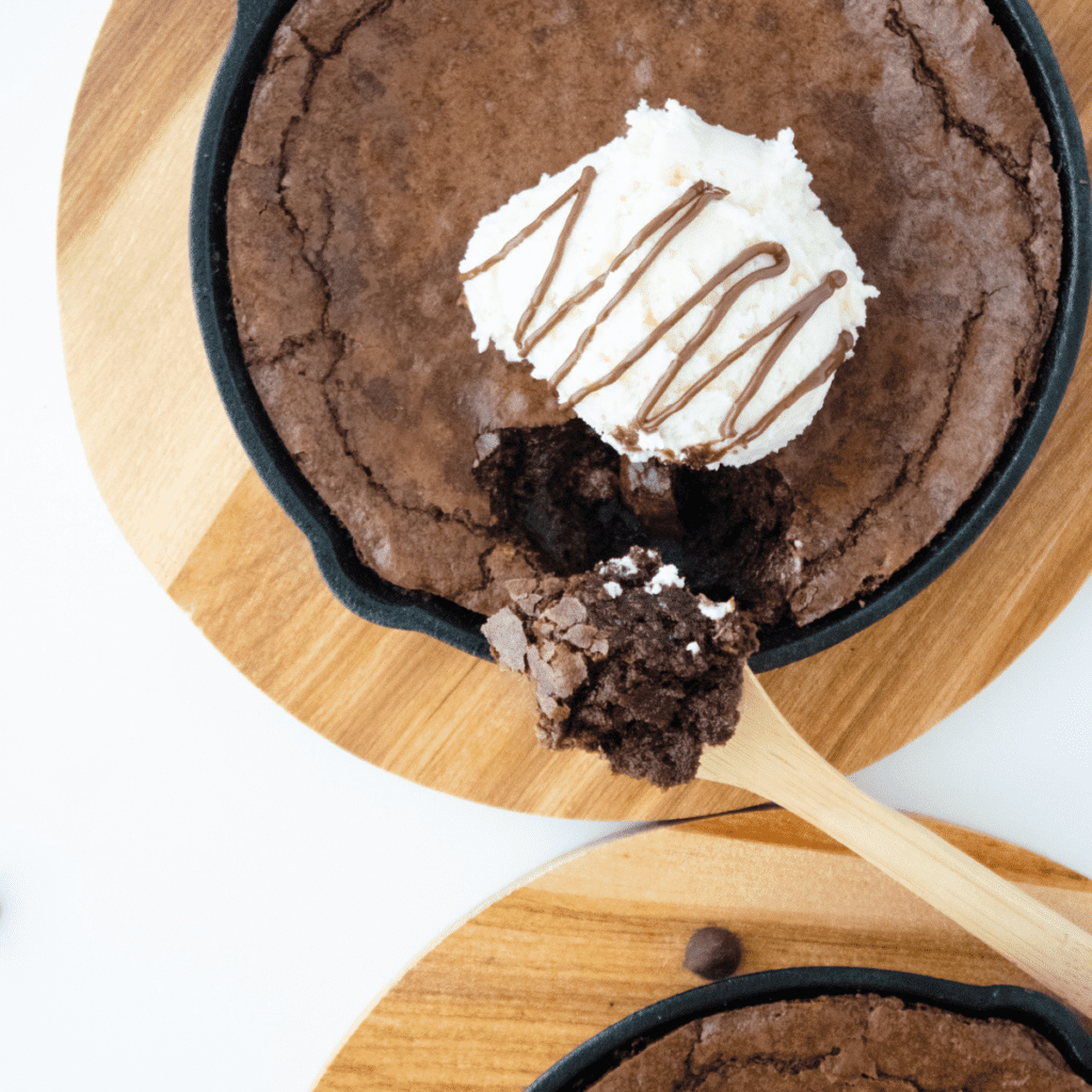 Sliced chocolate Nutella brownies stacked and ready to serve