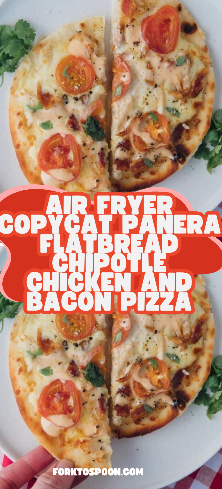 Air Fryer Copycat Panera Flatbread Chipotle Chicken and Bacon Pizza