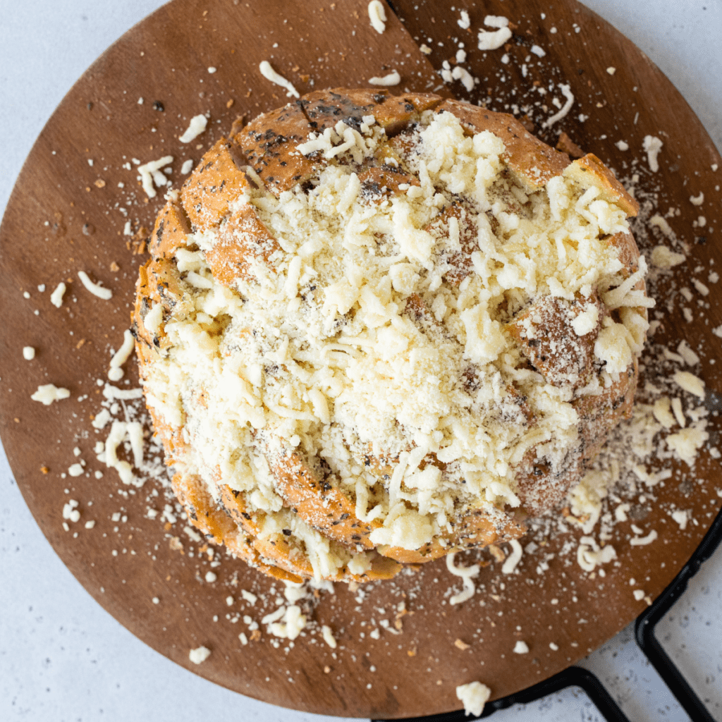 Golden, cheesy air fryer crack bread, perfectly crispy and ready to serve as a delicious appetizer or snack.