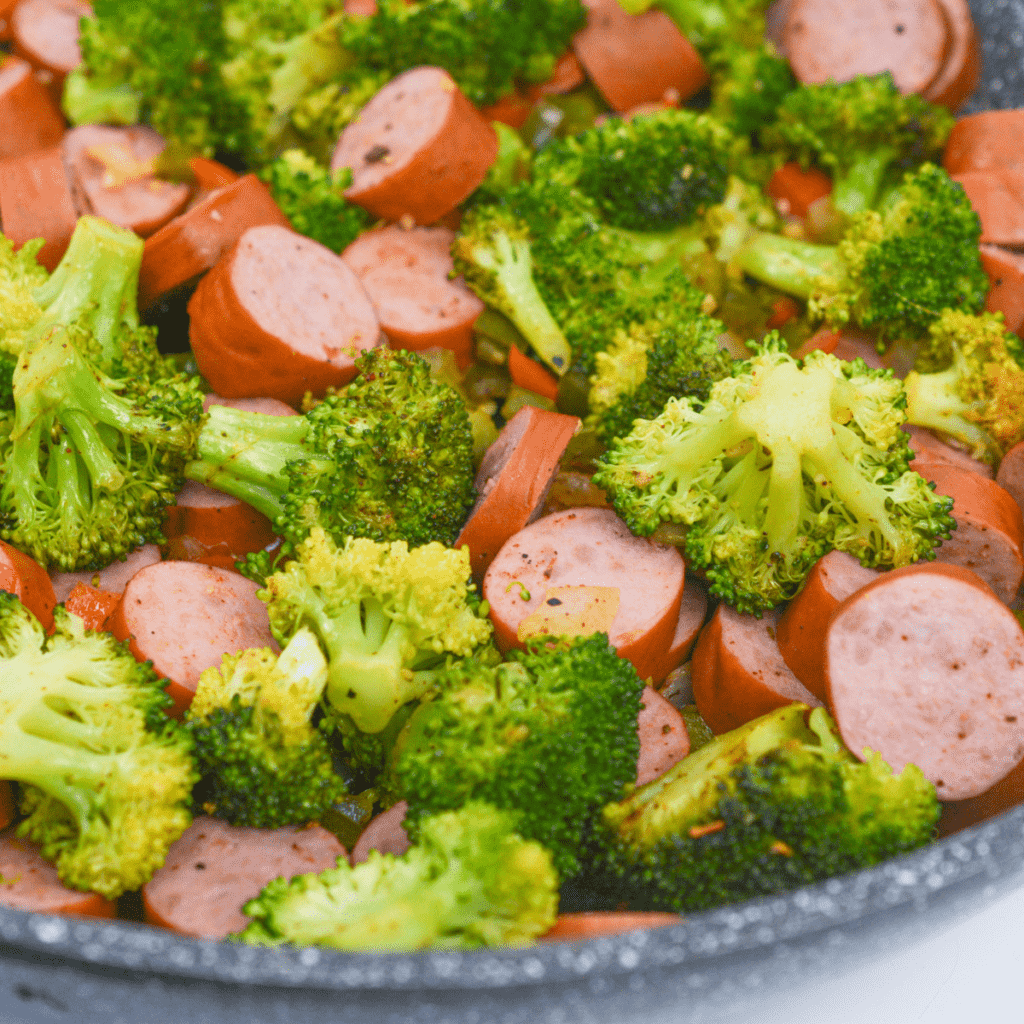 chicken sausage in plate