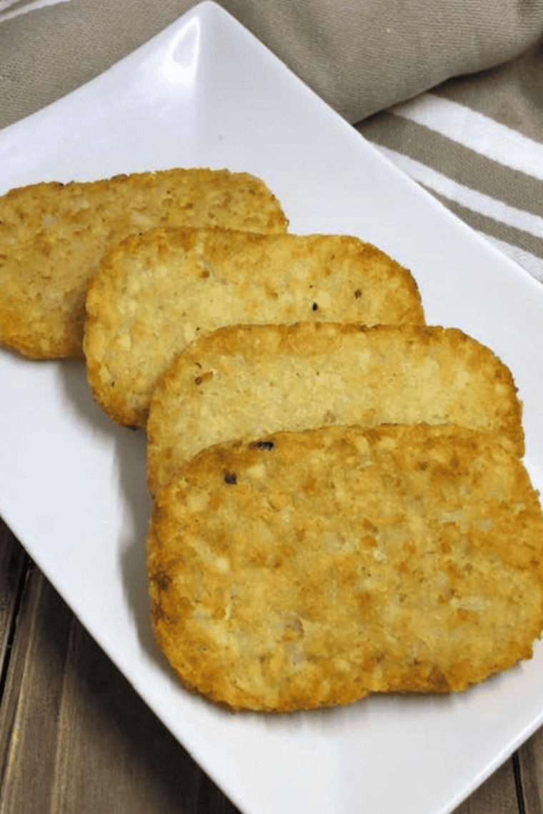 Frozen Trader Joe’s hash browns air fried until crisp and golden brown with fluffy center for quick McDonald’s-style breakfast