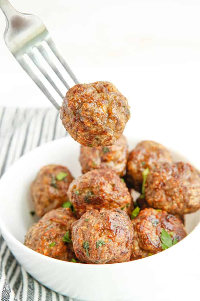 Bison Meatballs In bowl