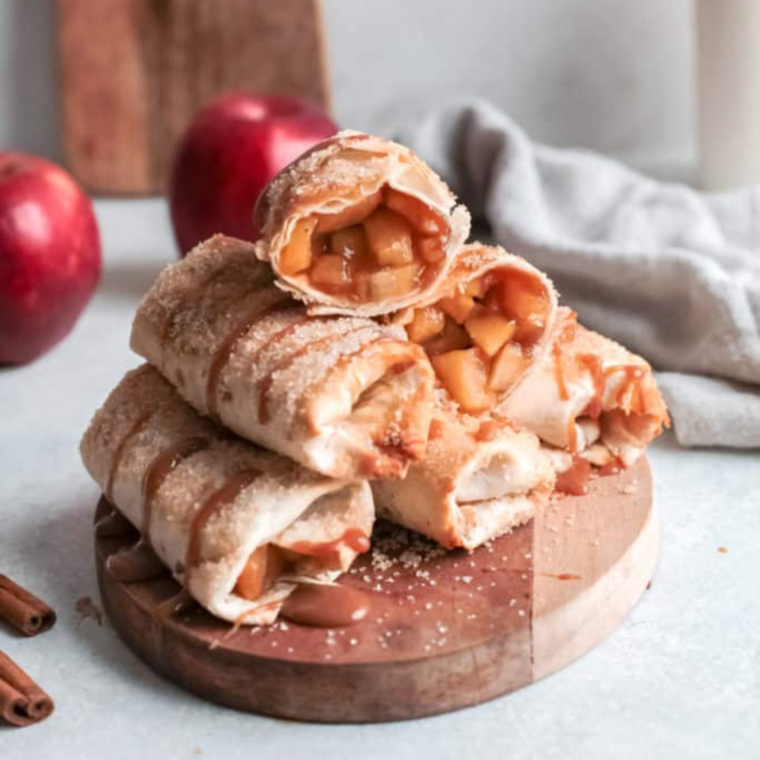 Air Fryer Caramel Apple Flautas
