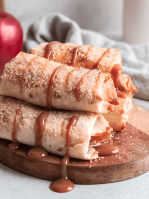 Air Fryer Caramel Apple Flautas