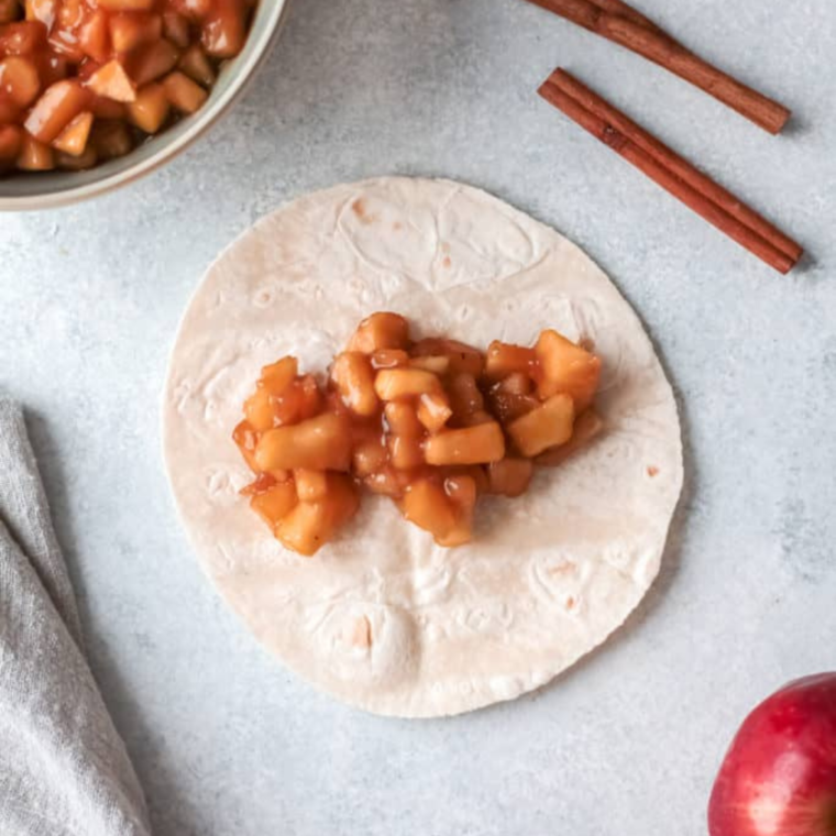 Air Fryer Caramel Apple Flautas