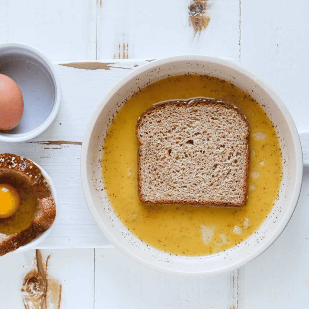 Greased ramekin prepped with cooking spray for French toast