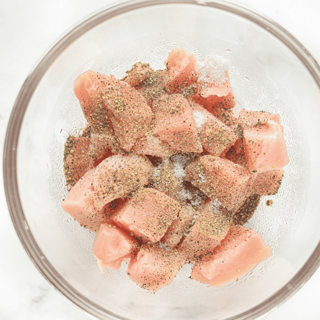 Step-by-step process of preparing honey garlic chicken in the air fryer."