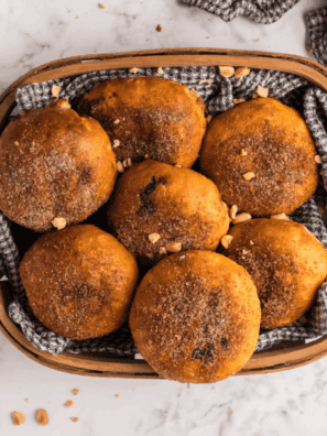 Air Fryer Peanut Butter and Jelly Doughnuts, crispy on the outside and filled with creamy peanut butter and jelly inside.