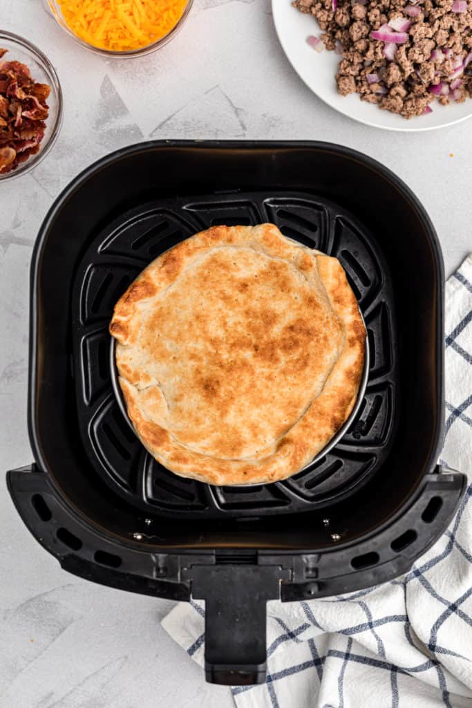 Air Fryer Cheeseburger Pizza