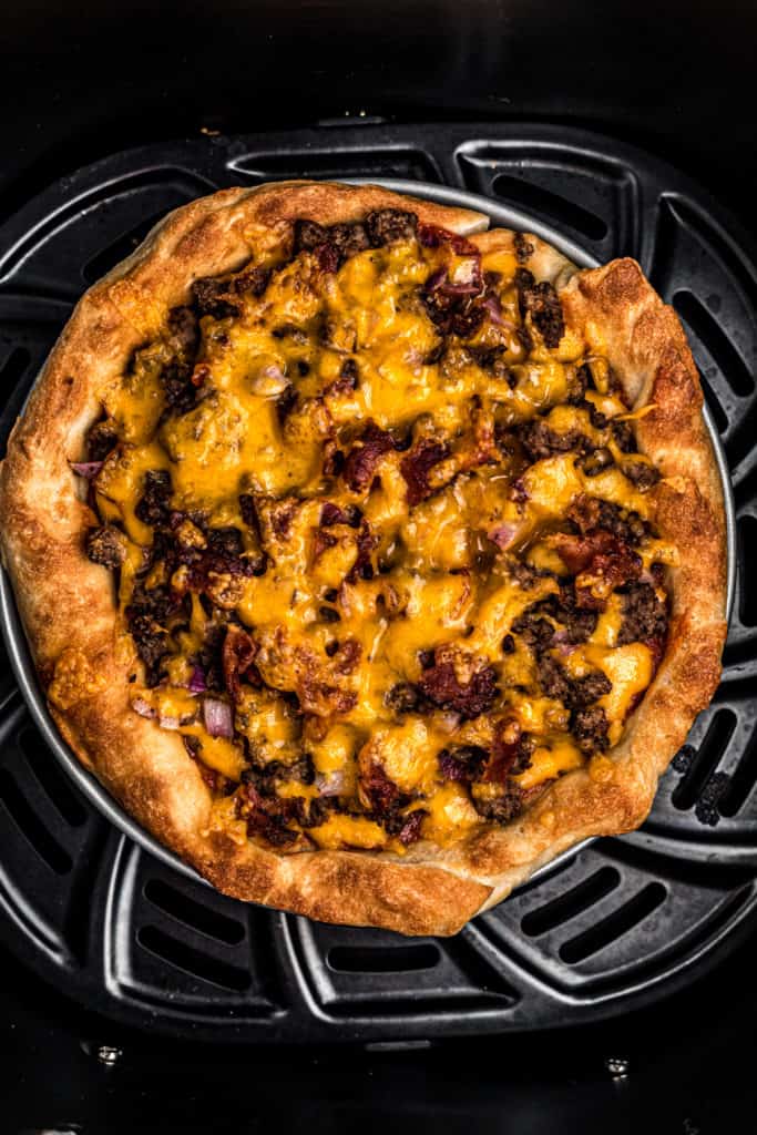 Air Fryer Cheeseburger Pizza