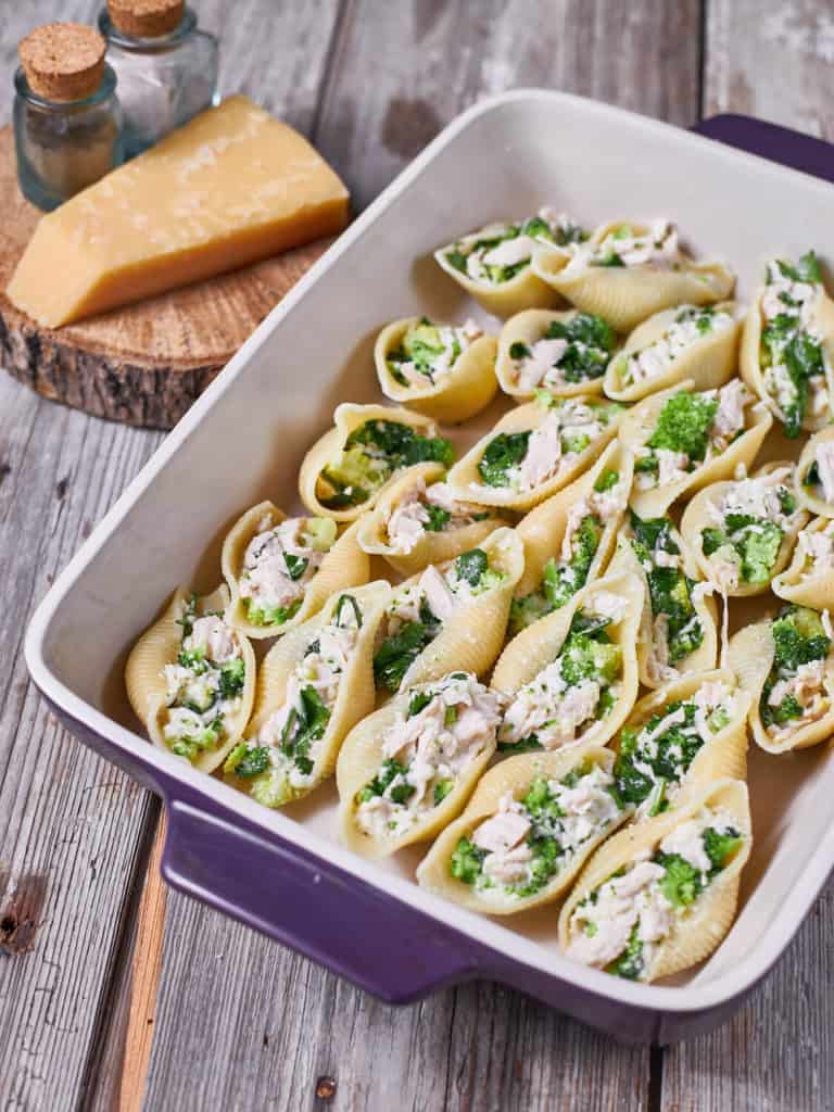 Air Fryer Chicken Alfredo Stuffed Shells