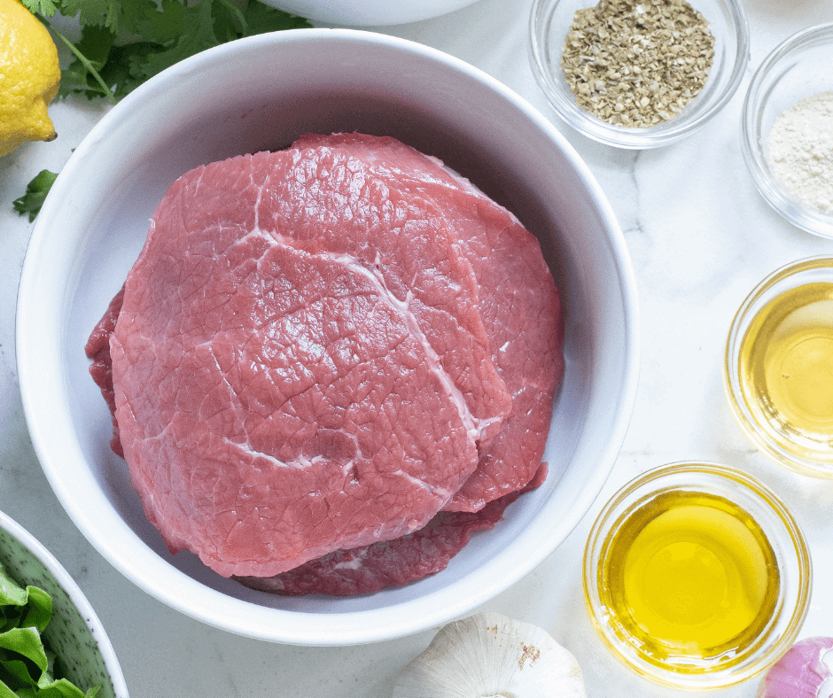 overhead: ninja foodi grill steak ingredients