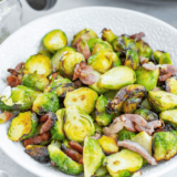 Air Fryer Crispy Brussels Sprouts & Bacon