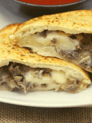 Air Fryer Philly Cheesesteak Calzones