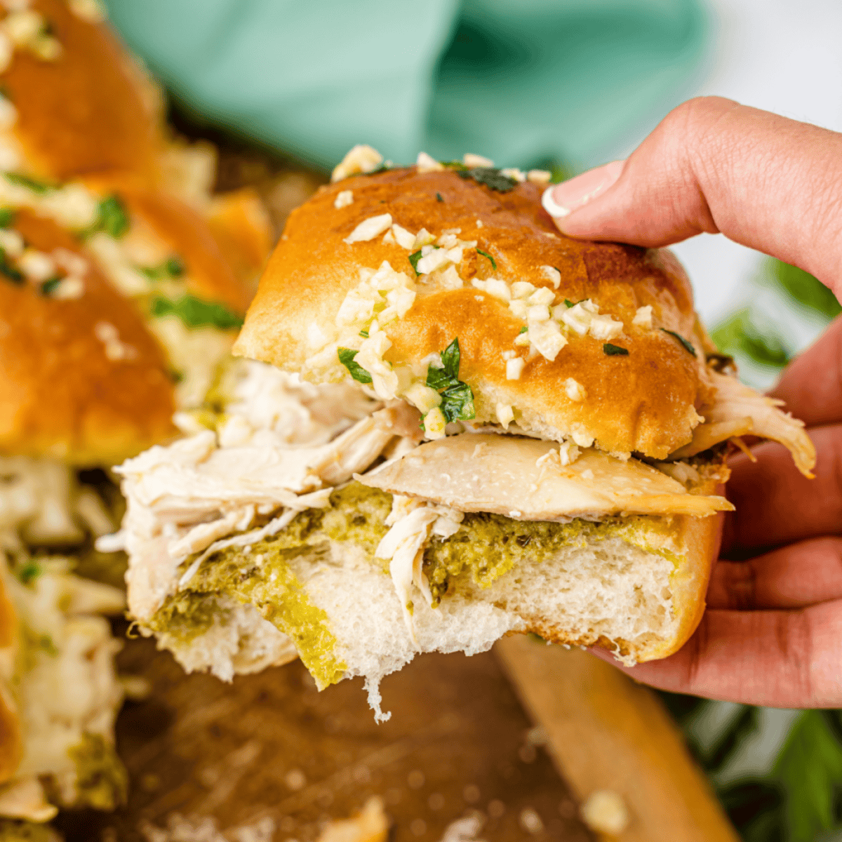 Air Fryer Chicken Pesto Sliders