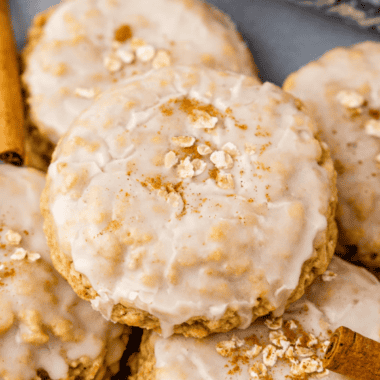 Air Fryer Copycat Crumbl Iced Oatmeal Cookies