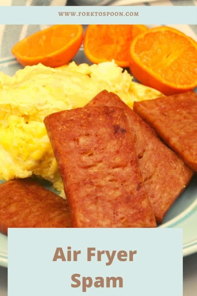 titled image (and shown): air fryer SPAM