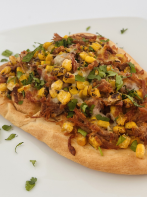 Air Fryer Street Corn Carnitas Flatbread