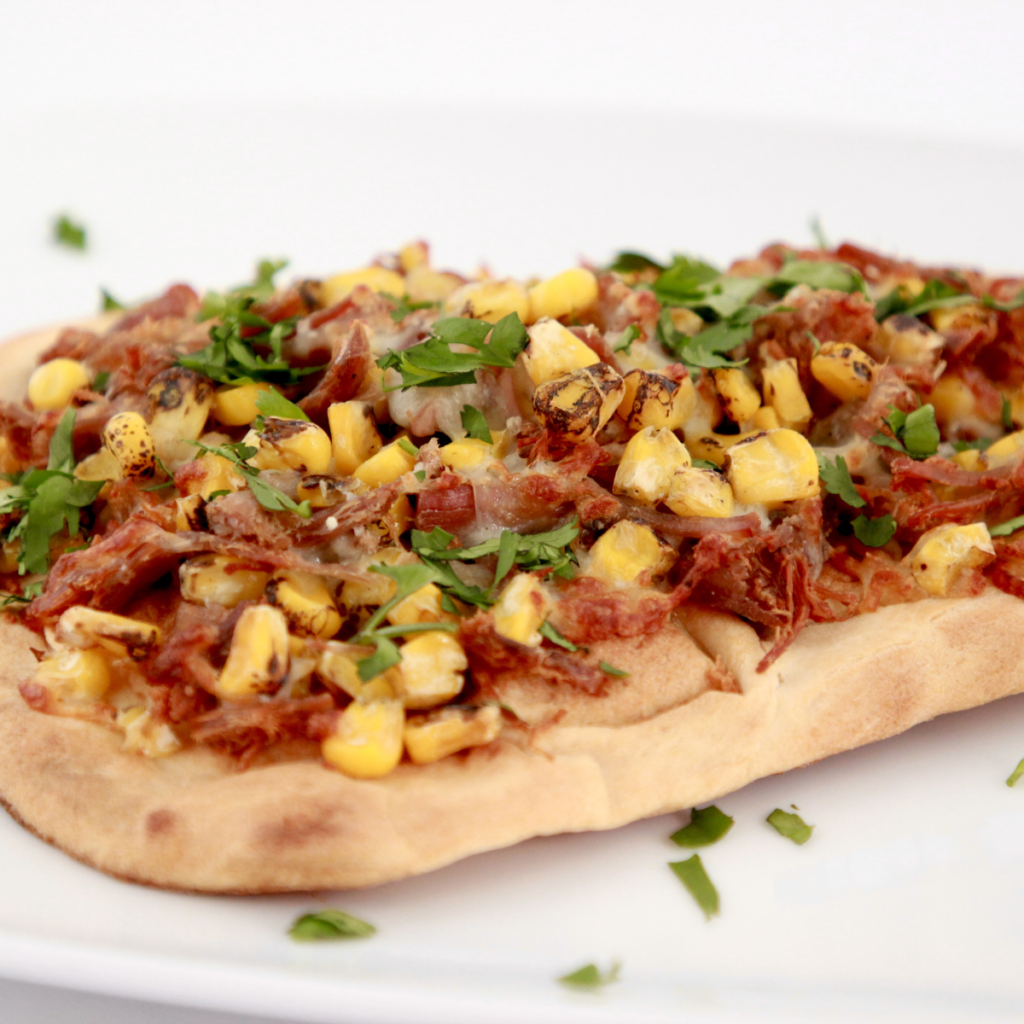Air Fryer Street Corn Carnitas Flatbread