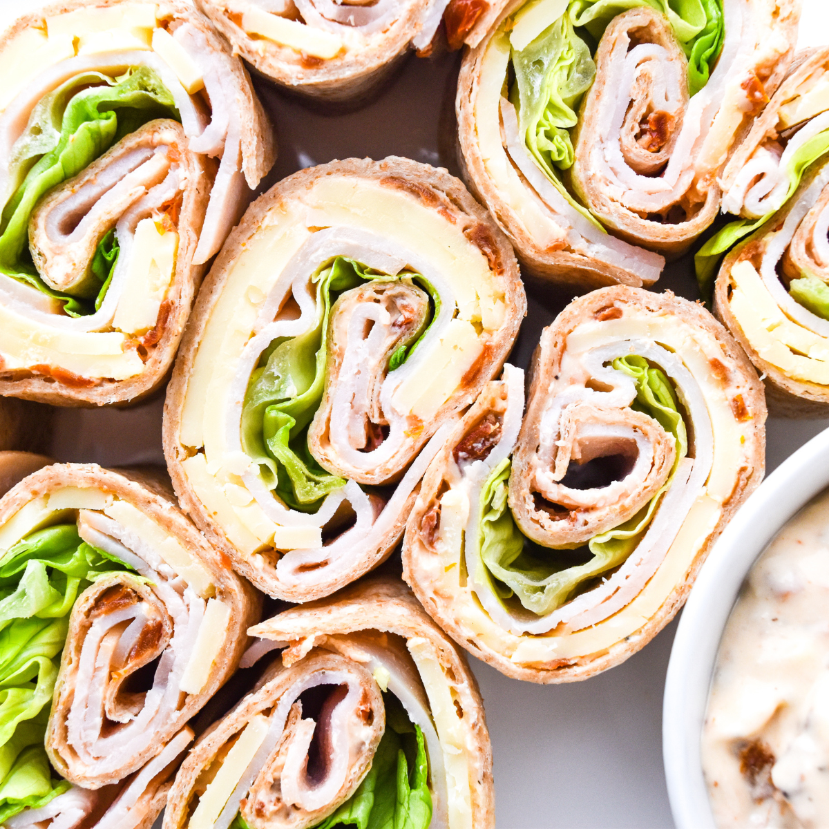 Air Fryer Turkey and Cheese Pinwheel Sandwiches