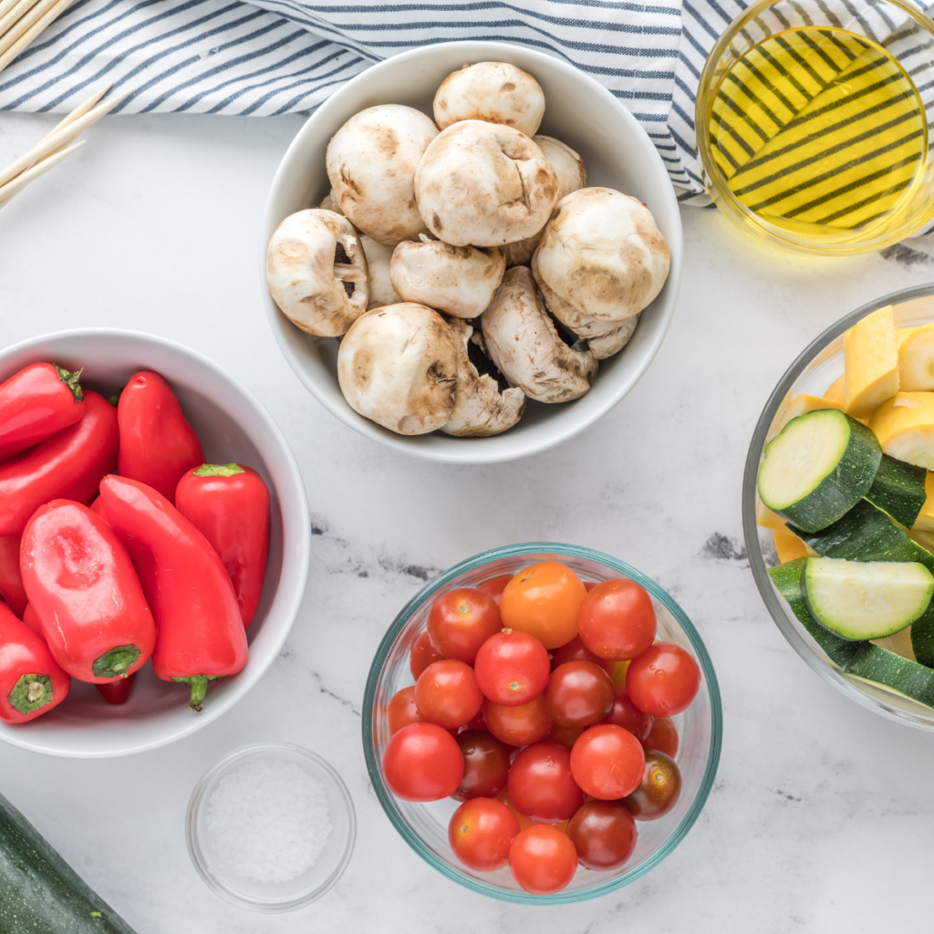 Ingredients Needed For Air Fryer Vegetable Kebabs
