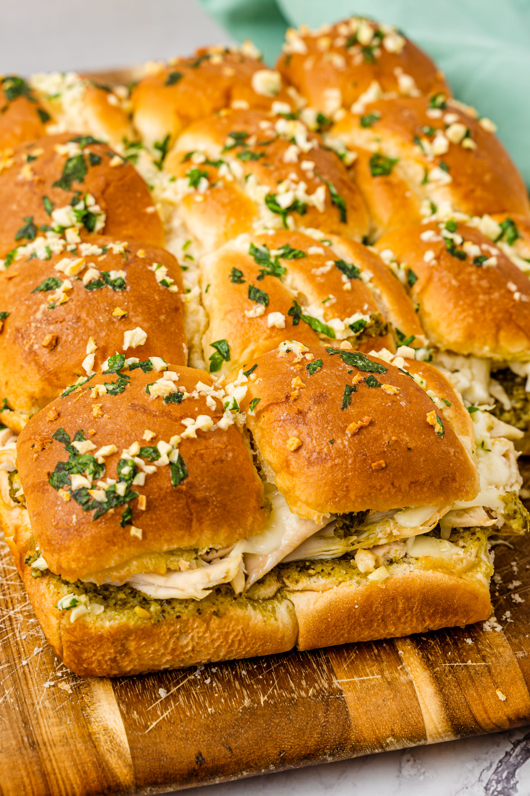 Air Fryer Pesto Chicken Sliders