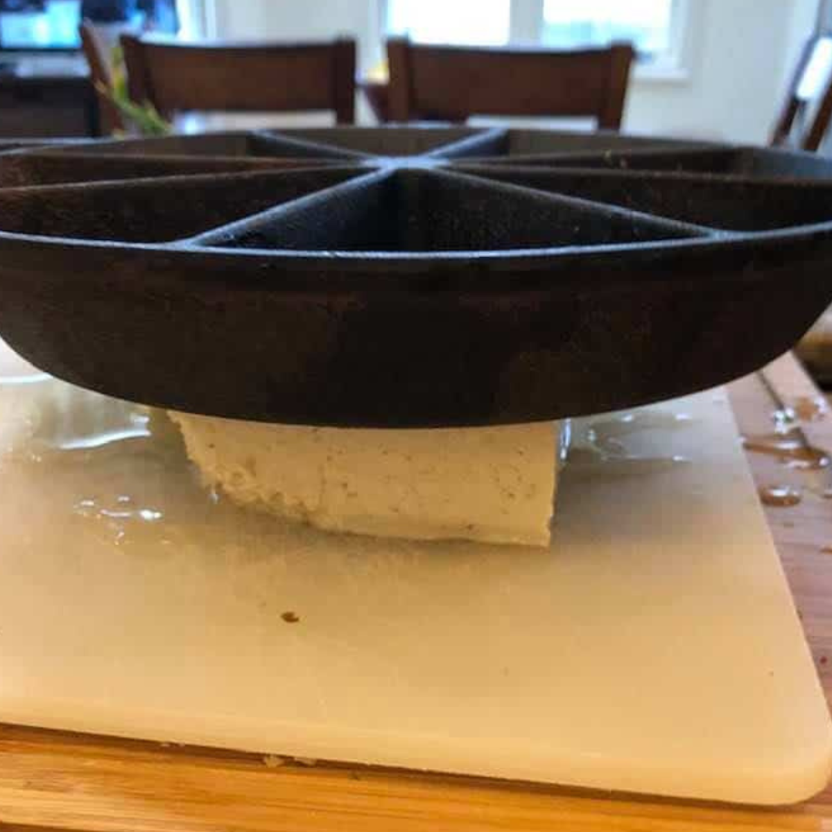 Ingredients for Agedashi Tofu - Ingredients for making air fryer agedashi tofu laid out on a table.