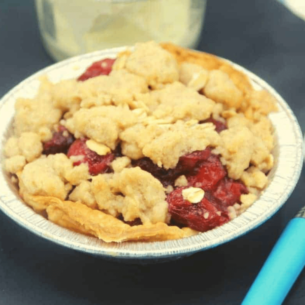 Air Fryer Cherry Crumb Pie