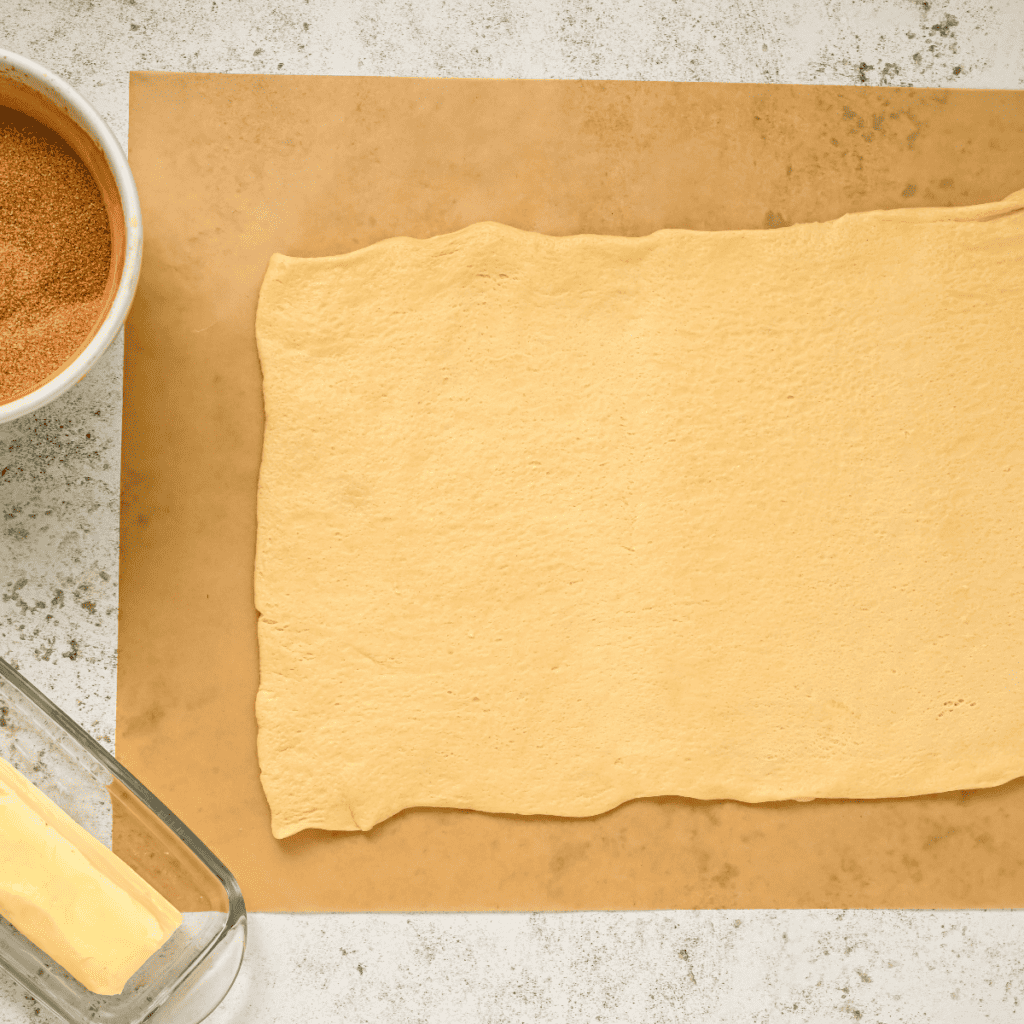 Step-by-step process of making Cruffins in an Air Fryer: Ingredients laid out for Air Fryer Cruffins preparation.