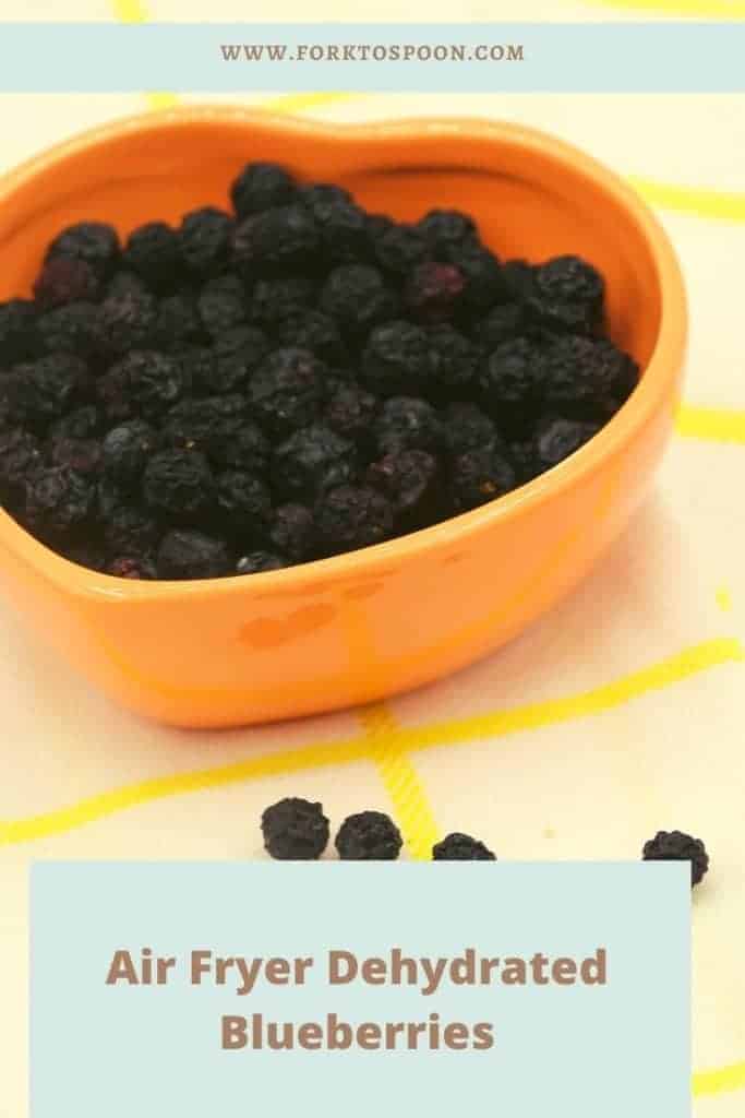 titled image (and shown): air fryer dehydrated blueberries