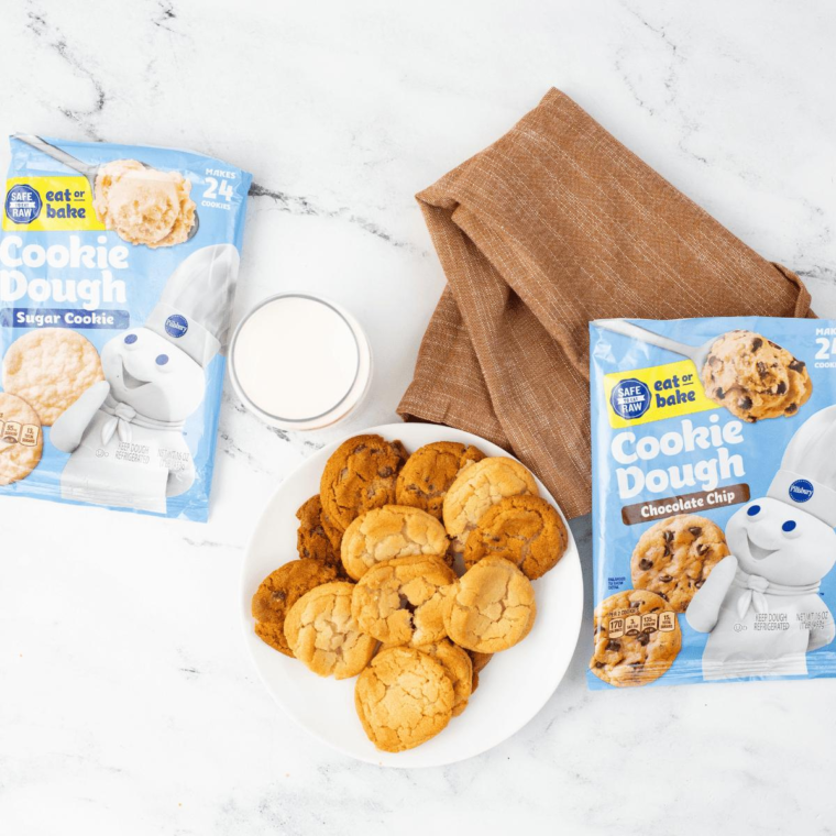 "Freshly cooked cookie dough from the air fryer with a golden, crispy edge."