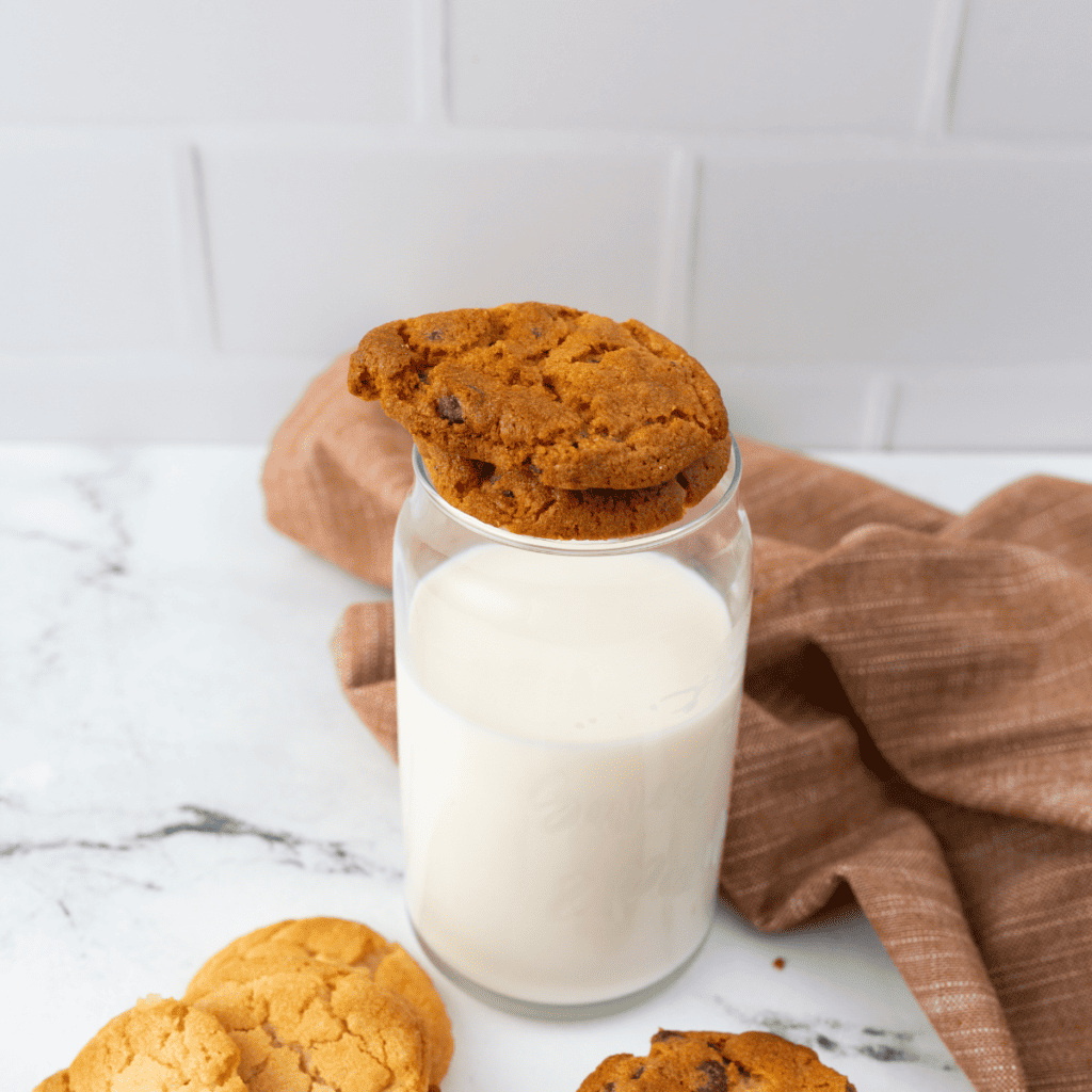"Close-up of soft, chewy cookies cooked from frozen in the air fryer."