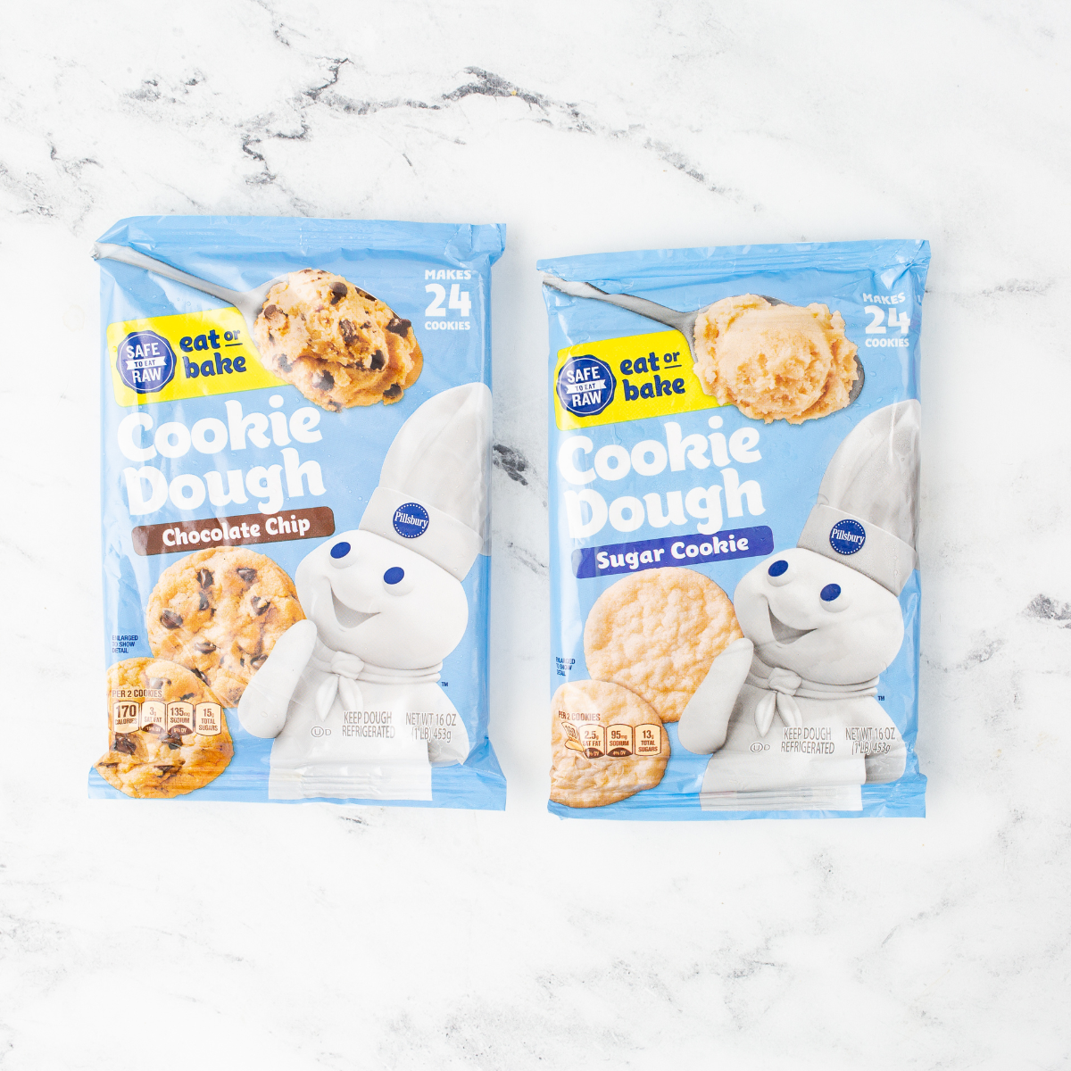 Air Fryer Frozen Cookie Dough Ingredients on a table.