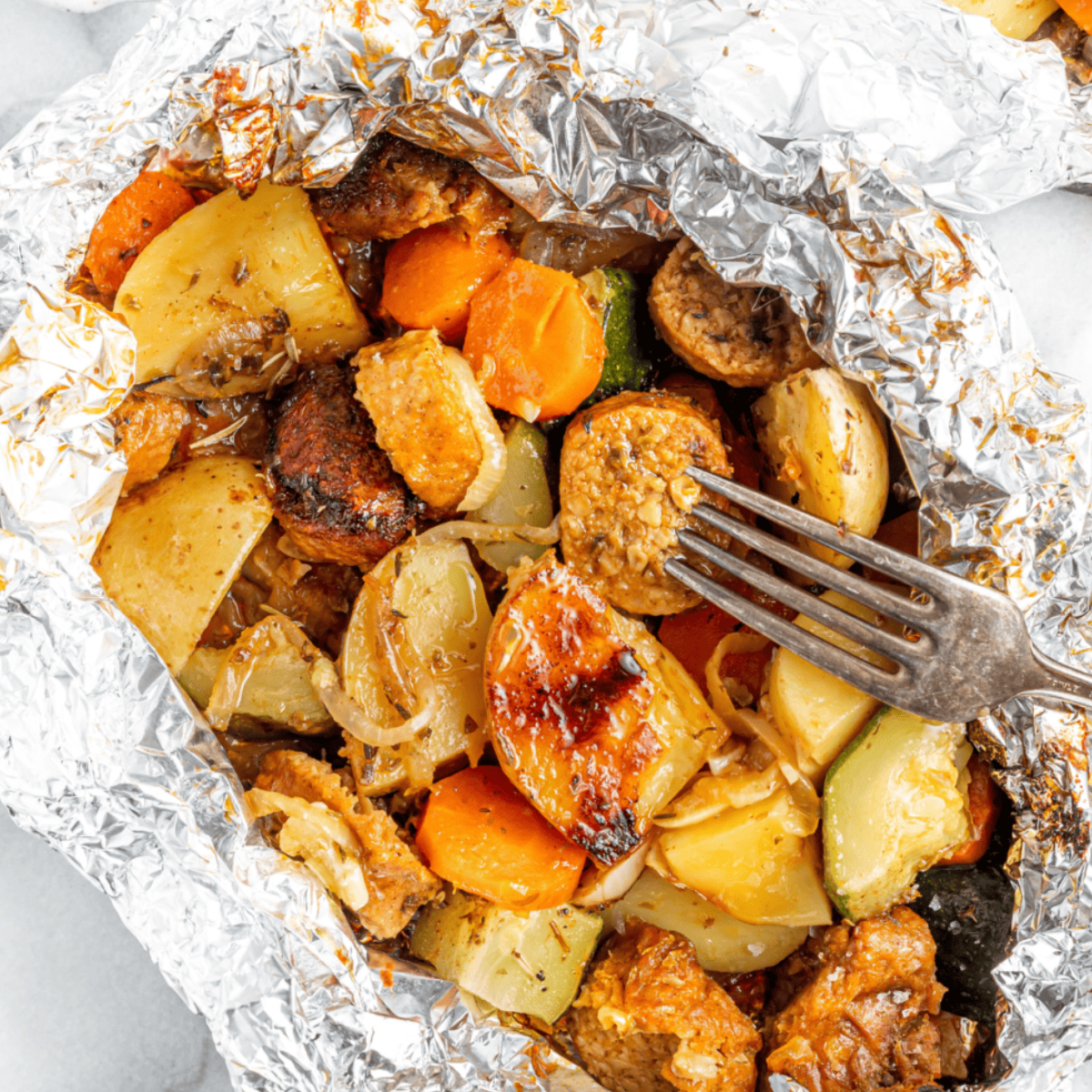 Air Fryer Sausage and Veggies