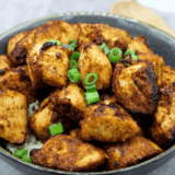 Extra crispy Air Fryer Shake and Bake Chicken Tenders served on a plate