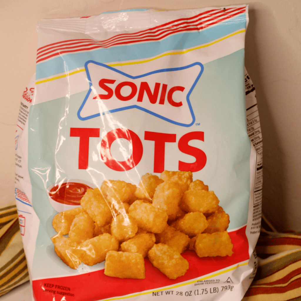 Ingredients Needed For Sonic Tater Tots Air Fryer on kitchen table.