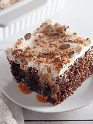 Air Fryer Chocolate Poke Cake