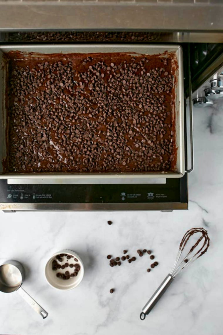 Air Fryer Chocolate Poke Cake