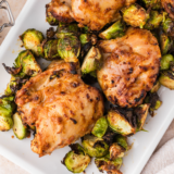 Crispy Ninja Crispi Brussels sprouts with golden caramelized edges served in the glass container