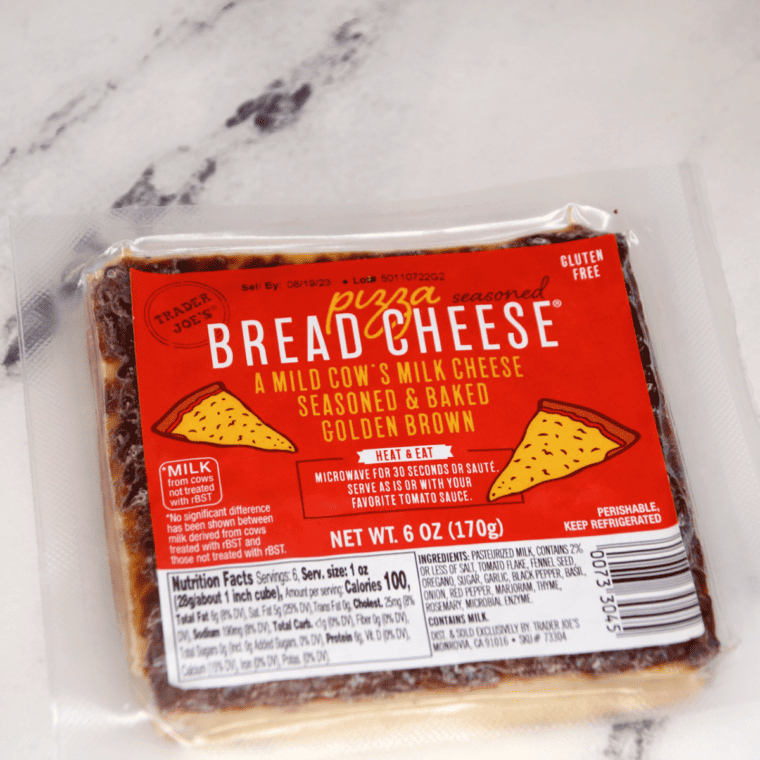 Ingredients Needed For Air Fryer Trader Joe's Bread Cheese on kitchen table.